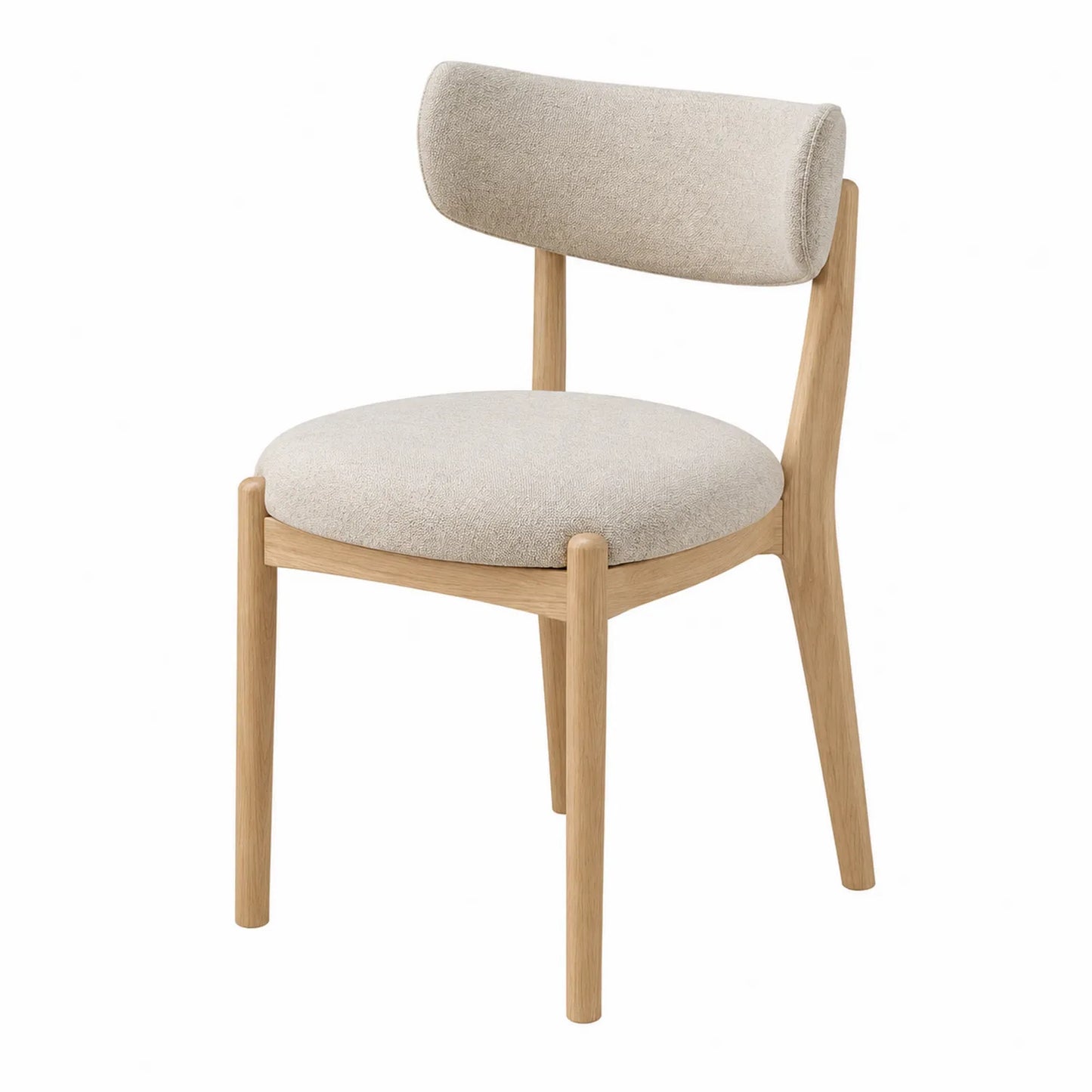 Silla de comedor de madera maciza tapizada en beige