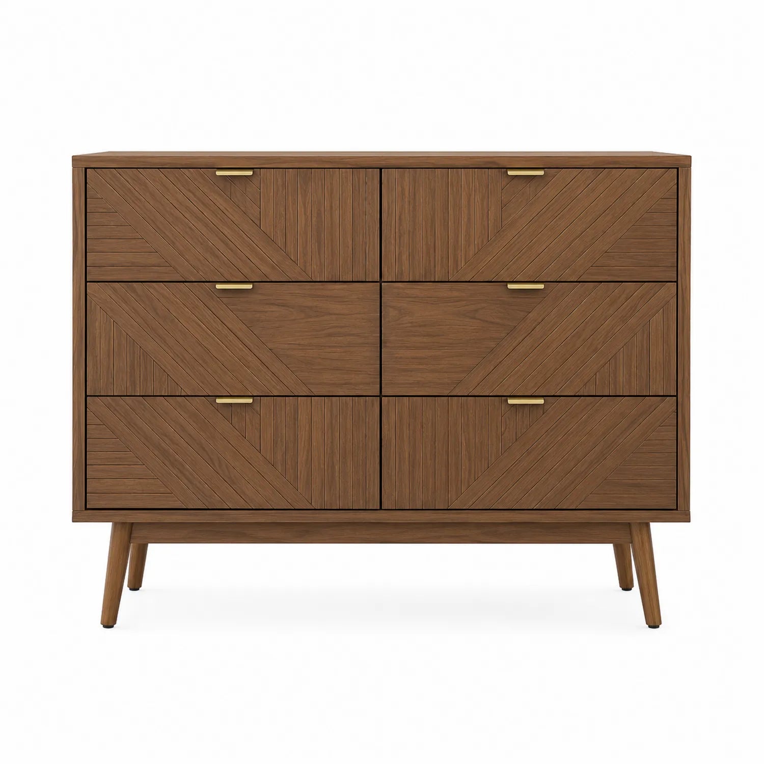 Cómoda de Madera con Cajones y Tiradores de Metal 90x75x40 cm