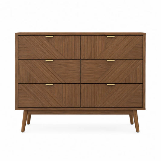 Cómoda de Madera con Cajones y Tiradores de Metal 90x75x40 cm
