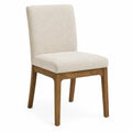 Silla de madera y tela beige 85x45x50cm