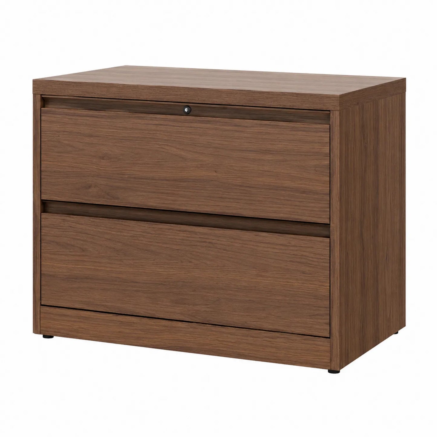 Archivador de dos cajones de madera marrón