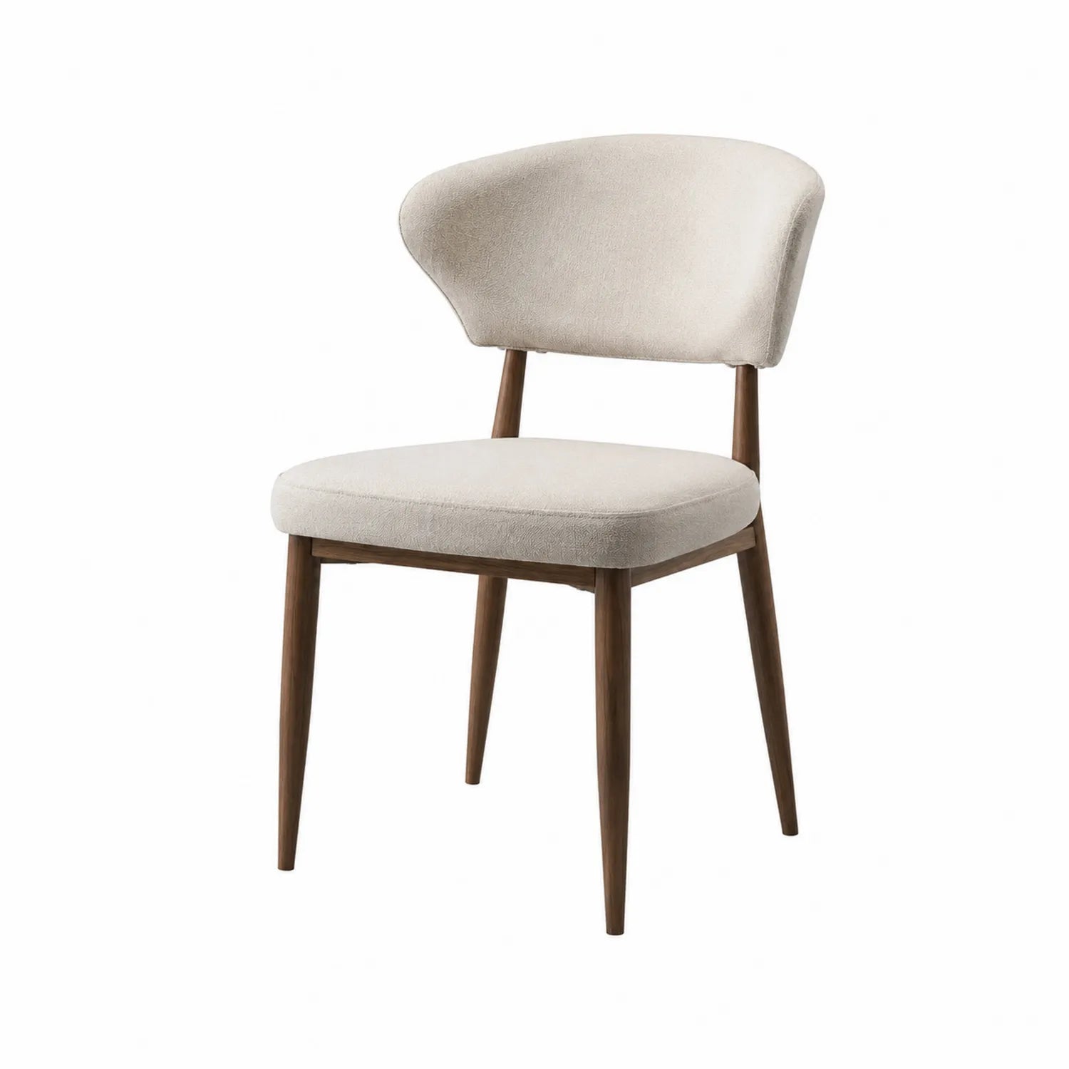 Silla de comedor de madera de haya y poliéster Beige 80 cm